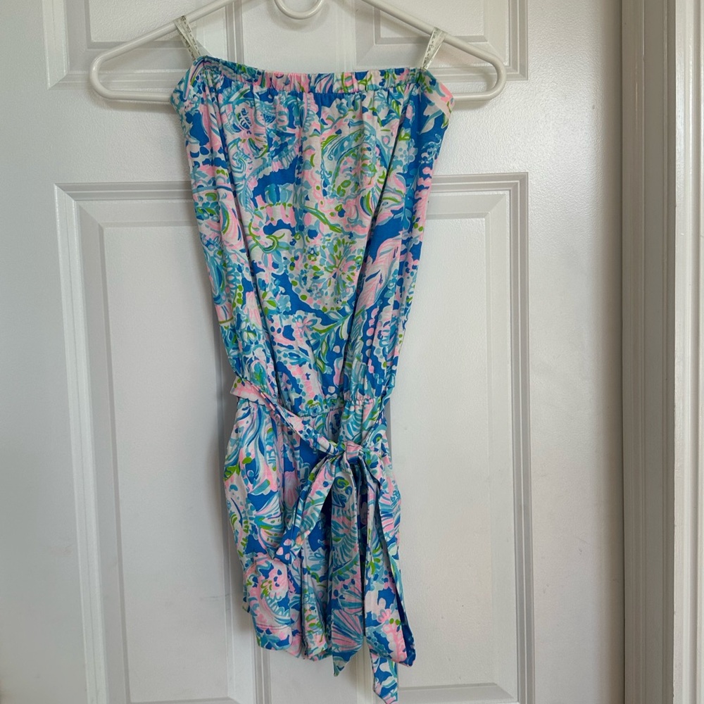 Lilly Pulitzer Blue and Pink Floral Romper